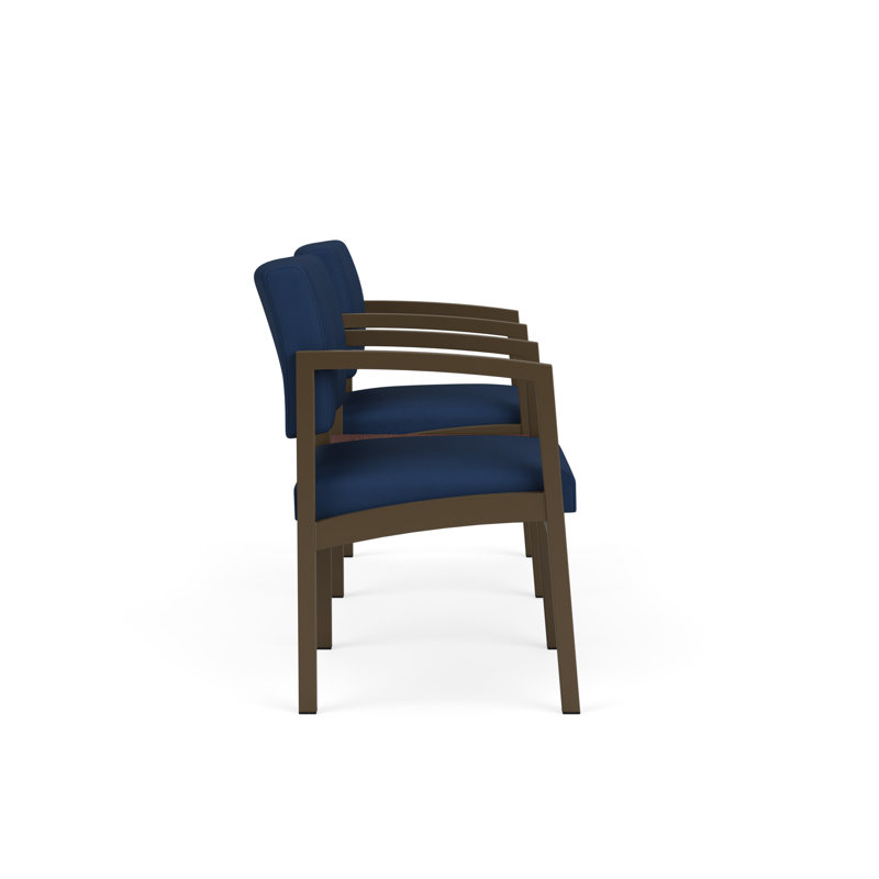 Structure tandem 2 places avec table centrale en acier Lenox, Bronze / noyer cacao, Cocoa Walnut