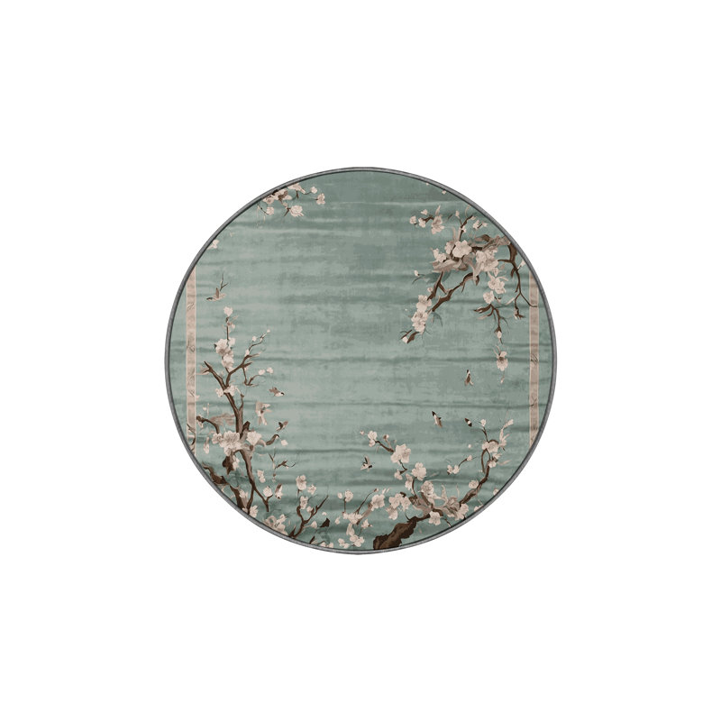 Machine Washable Brown Area Rug, Round 3'