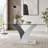 Modern Rectangular Dining Table with Glass Top and MDF Legs