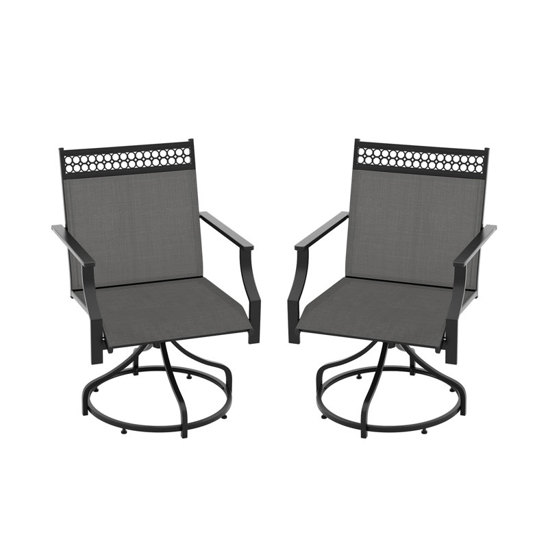 Chaises de salle à manger pivotantes à 360 ° en métal robuste avec tissu à séchage rapide, Brun