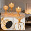 Élégant porte-bougie en cristal à 3 bras, centre de table en métal doré pour décoration de salon, de Noël et de salon