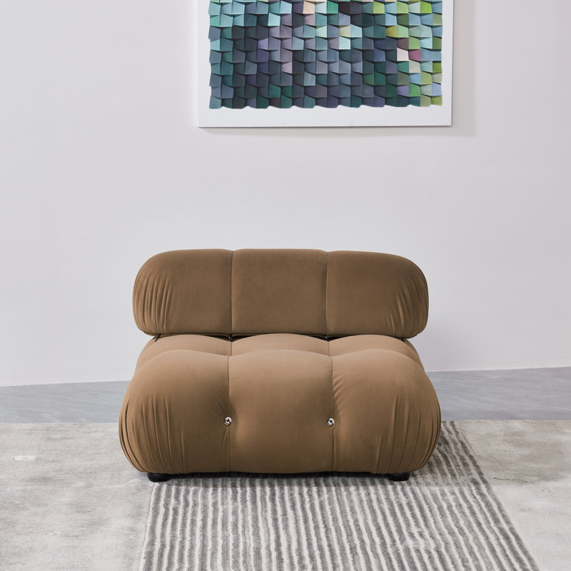 Adelene Upholstered Accent Chair, Camel Velvet