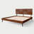 Rhombus Solid Rubber Wood Bed Frame with Geometric Headboard-1219603619-1219603613