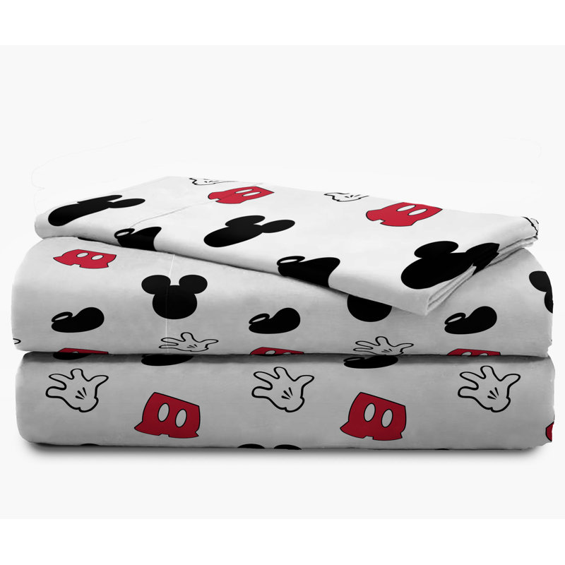 Mickey Mouse Bed Set w/ Sham, Twin Comforter + 3 Additional Pieces
