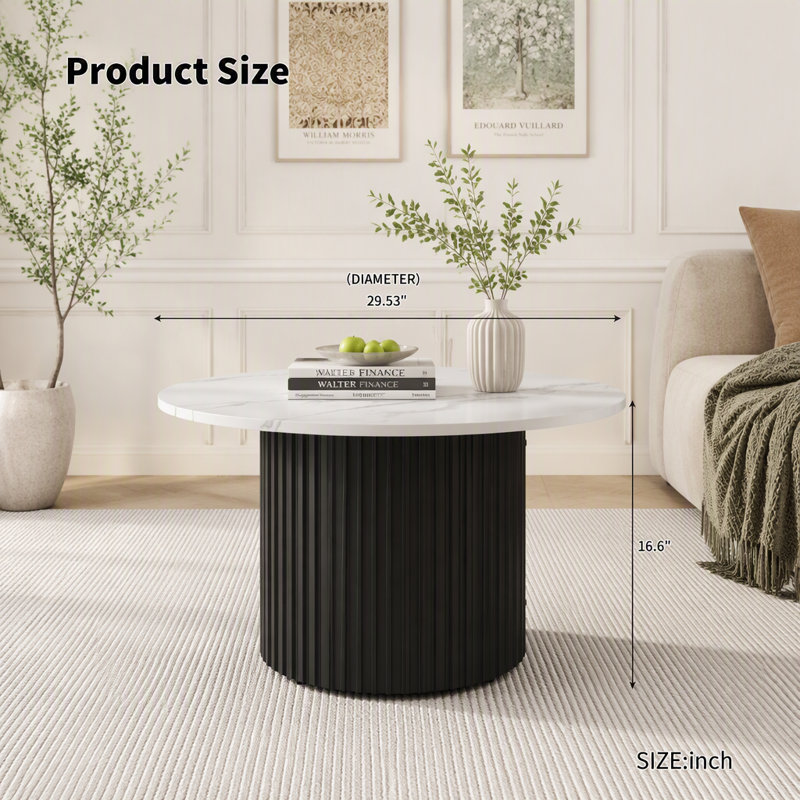 Ensemble de tables basses gigognes à 3 niveaux avec dessus en faux marbre et base en métal nervuré