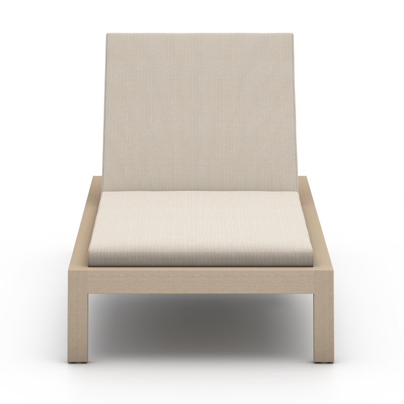 Sonoma Outdoor Teak Chaise Lounge, Faye Sand, Washed Brown