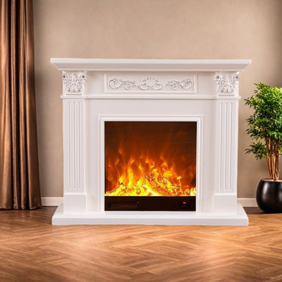 Three-dimensional carving craft fireplace