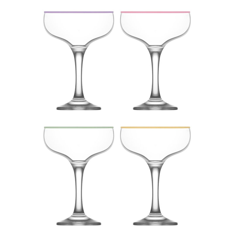 Verres à cocktail à rebords multicolores LAV Misket, 8 oz