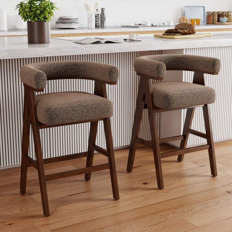 Tabouret de comptoir rembourré avec dossier de baril, tabouret de bar à hauteur de comptoir moderne pour la cuisine / salle à manger