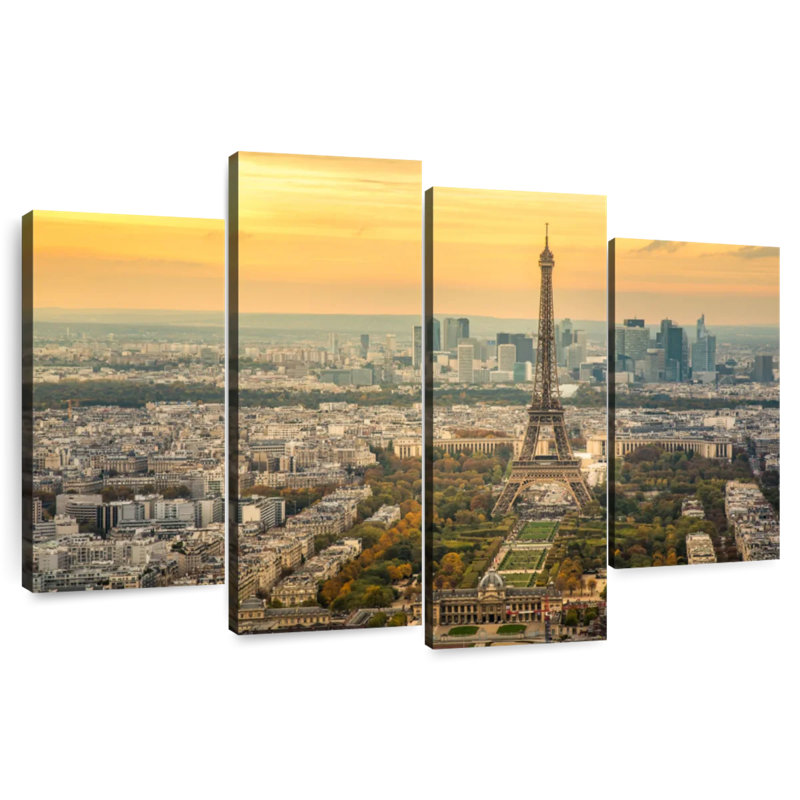 Nicci soleil couchant sur Paris, H 22 po x l 36 po