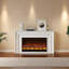 Ivory White Landscape Electric Fireplace-108072231