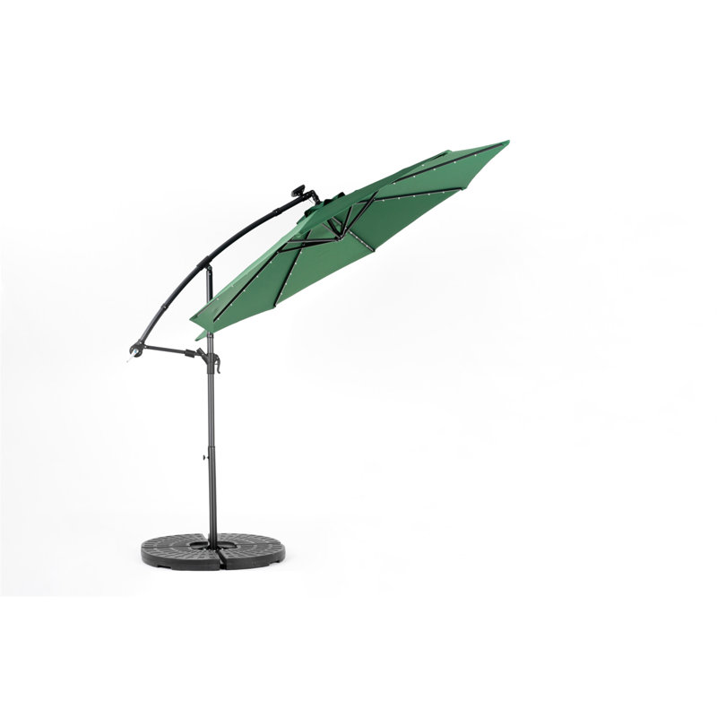 Parasol de marché à DEL 10 pi, Vert foncé