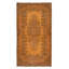Tapis turc moderne fabriqué à la main 5,2 x 9 pi avec motif de médaillon orange