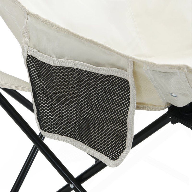 2 chaises de camping d'extérieur pliables / portatives, sac de transport, beige, Beige