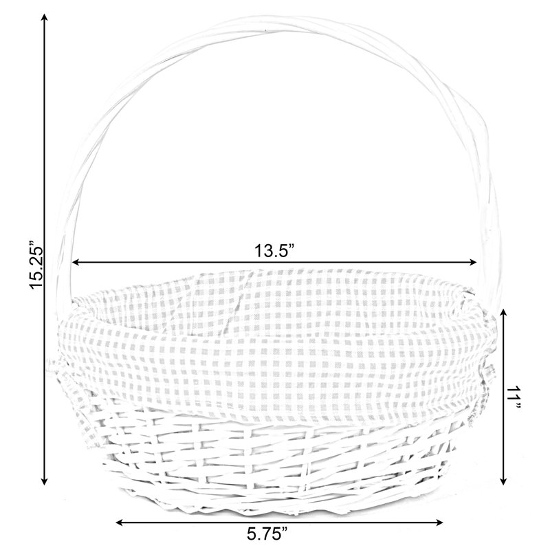 Panier en saule, bleu, H 15,25 po x l 13,5 po x P 13,5 po