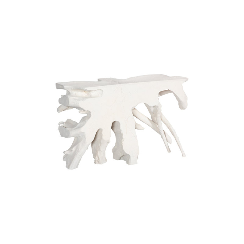 Cast Naturals Console Table in White Stone