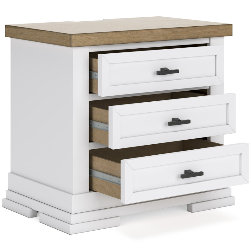 Table de chevet 3 tiroirs Leanore