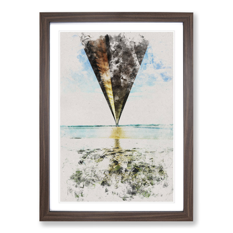 Humber Bridge - Picture Frame Painting, 48cm H x 36cm W x 2cm D, Walnut