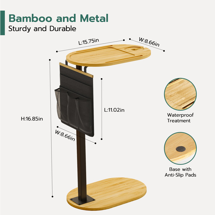 HUANUO Folding TV Tray Table -Stable Tray Table with No Assembly Required,  TV Dinner Tray for Eating, Foldable Snack Tables for Bed & Sofa (Black)