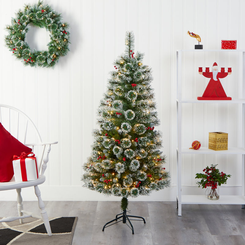 Lighted Artificial Christmas Tree, 5' H