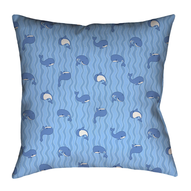 Coussin Katelyn Elizabeth, 14 po x 14 po, Bleu, Polyester sergé