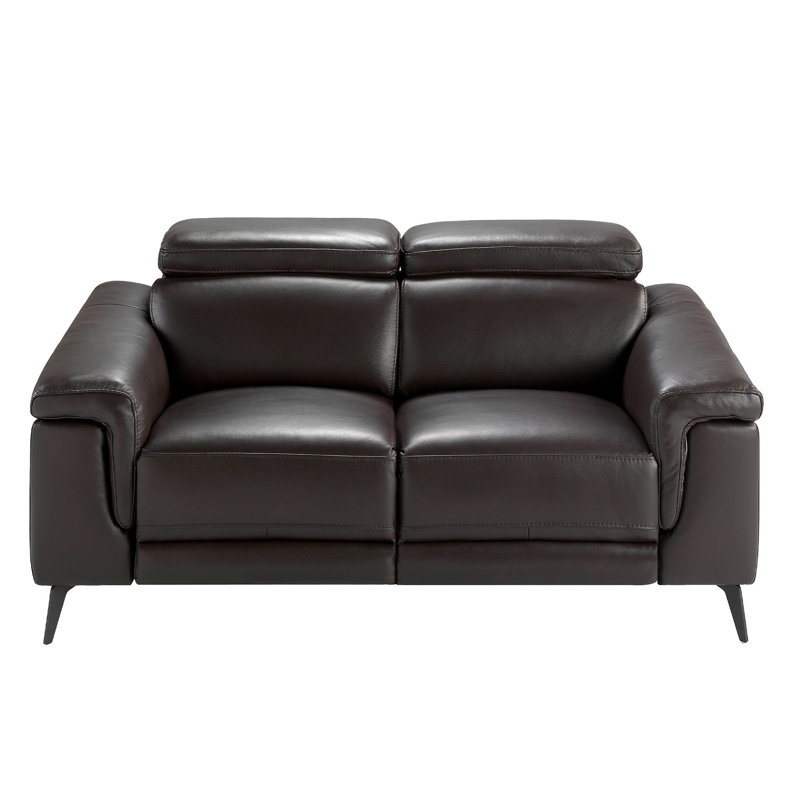 seater leather relax sofa, 2, Chocolate, 103cm H x 170cm W x 99cm D
