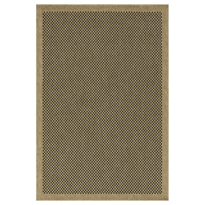 Earth GC_NTL1003 Jute/Black 5 Ft. 3 In. X 7 Ft. 3 In. Indoor/Outdoor Area Rug, Rectangle 5'3" x 7'3"