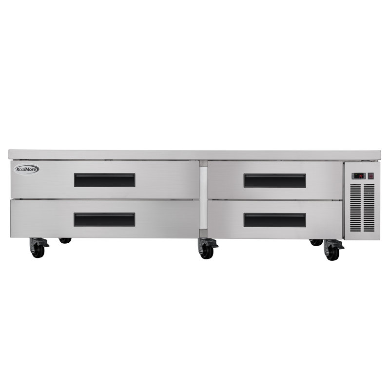 84 in. Commercial Chef Base Refrigerator Storage Cabinet for Cold Foods, Fresh Ingredients, and Condiments, Refrigerated Pull-Out Drawers, Rolling Caster Wheels, ETL Listed