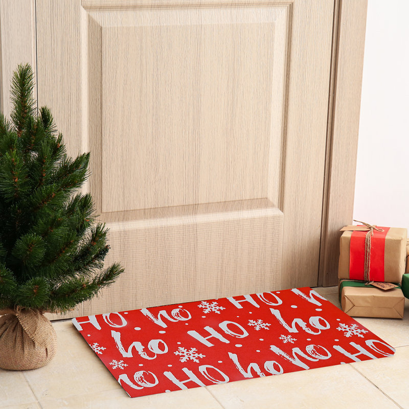 Tapis en caoutchouc imprimé (Ho Ho Ho)