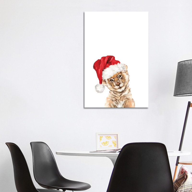 Christmas Baby Lion 1 Piece Wrapped Canvas Wall Art, 101.6 cm H x 66.04 cm W x 3.175 cm D