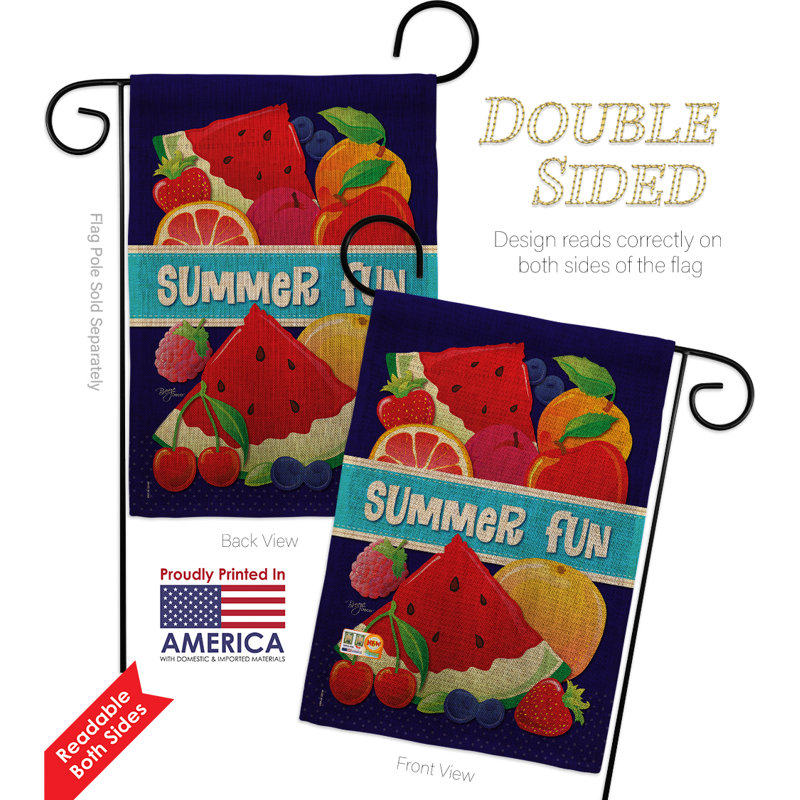 Ensemble de drapeaux en polyester 1 face 6,5 "x 1" 1 "Summer Fun in the Sun Impressions, Toile de jute