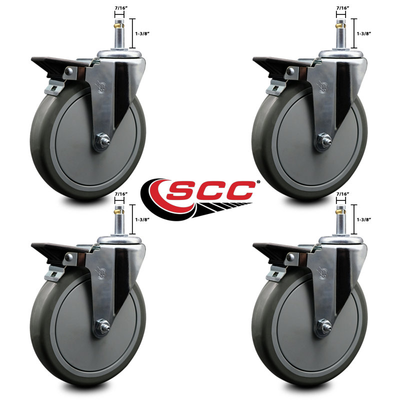 Poly Swivel Grip Ring Stem Caster
