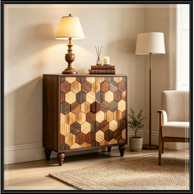 Armoire avec motif en nid d'abeille et 2 portes