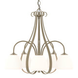 Sweeping Taper 5 - Light Shaded Classic/Traditional Chandelier