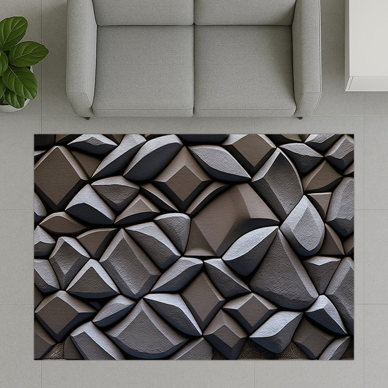 Stone Area Rug, Runner 70 x 140 cm