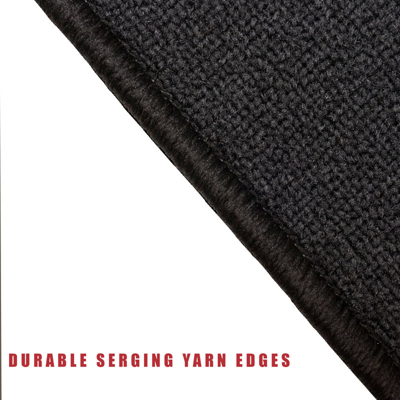 Tapis d'escalier antidérapant lavable à la machine, Rectangle 36 po x 8,5 po, Noir