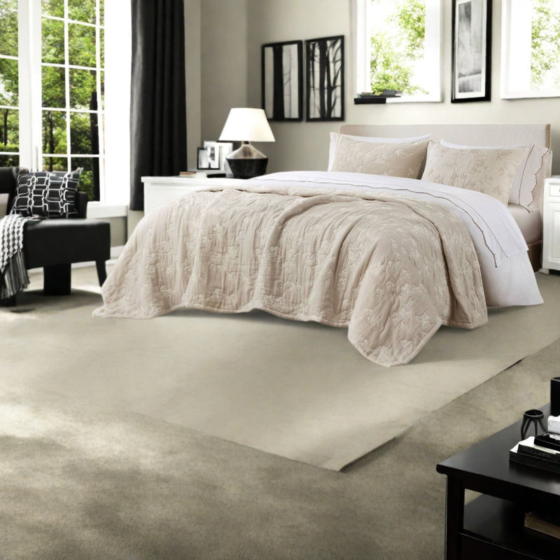 Ensembles de literie en coton de qualité supérieure, ensemble de courtepointe jacquard Gauze Modern Home