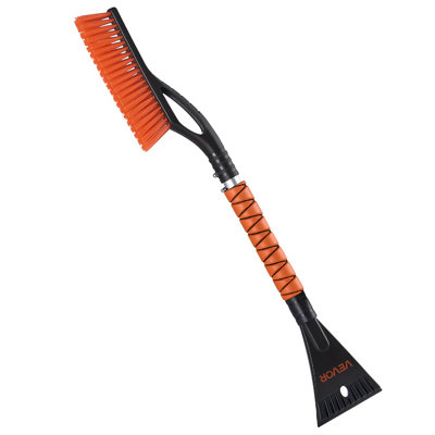 Snow Brush and Ice Scrapers for Car Windshield, 27-inch Aluminum Snow Scraper Removal Tool with Foam Grip & Scratch-Free Bristles, Detachable and Easy-to-Carry for Cars, Trucks, SUVs, RVs