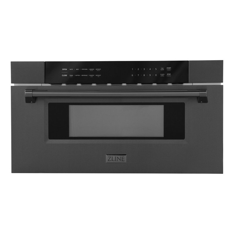 ZLINE Autograph 30 in. Microwave Drawer, Black Stainless Steel, Stainless Steel