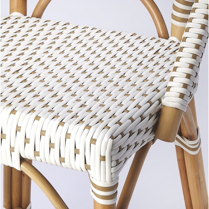 Solstice Rattan 25" Counter Stool, White/Tan