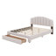 Lit plateforme tapissier grand avec panneau de rangement Teddy-391676028