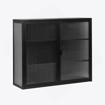 Armoire murale moderne à deux portes avec rangement à trois niveaux
