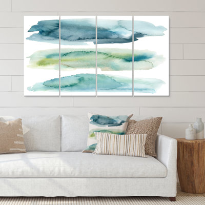 «Blue and Green Clouds I», ensemble de 4 reproductions d'art sur toile tendue