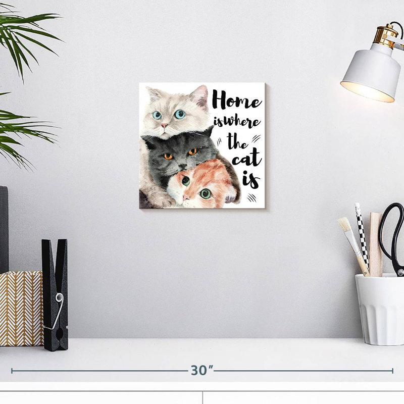 Plaque murale Home Cats, H 10 po x l 10 po