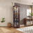 Corner Display Cabinet with Adjustable Glass Shelves, Vintage Finish Curio with Push-Open Doors-118323405