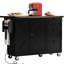 Black Kitchen Storage Island With Deep Drawers And Wheels, 54.5 54.5" Drop Leaf, Rolling Cart Power Outlets Wheels