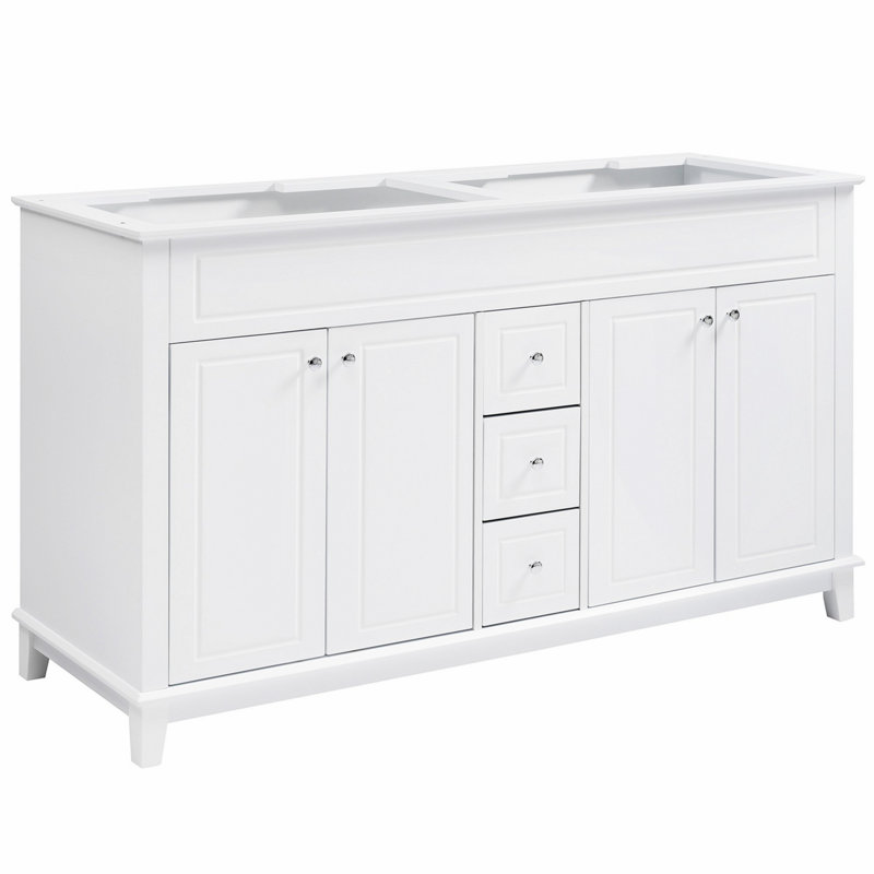 Armoire de salle de bain avec 3 tiroirs et 4 portes