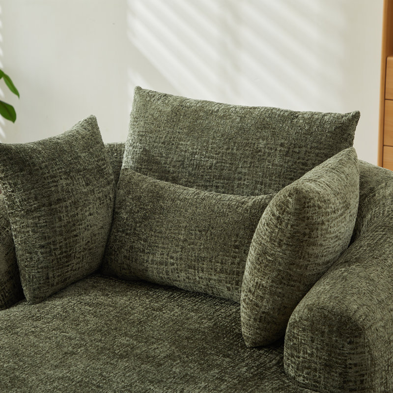 Upholstered Chaise Lounge, Green