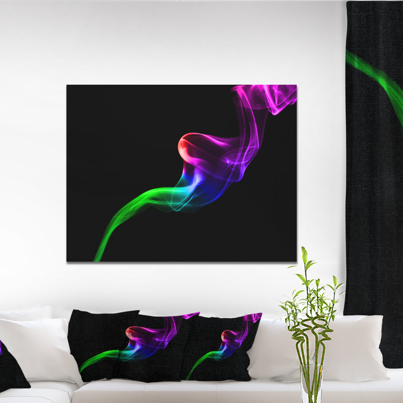«Colorful Fractal Fire Design on Black», impression sur toile tendue, H 30 po x l 40 po