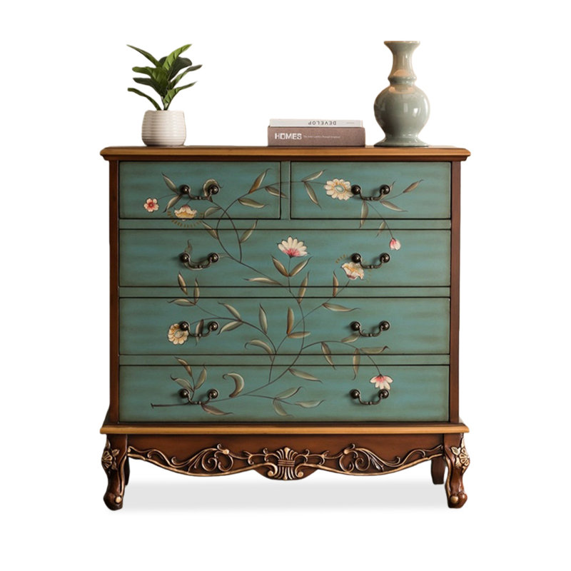 Green Solid Wood Accent Cabinet, Green